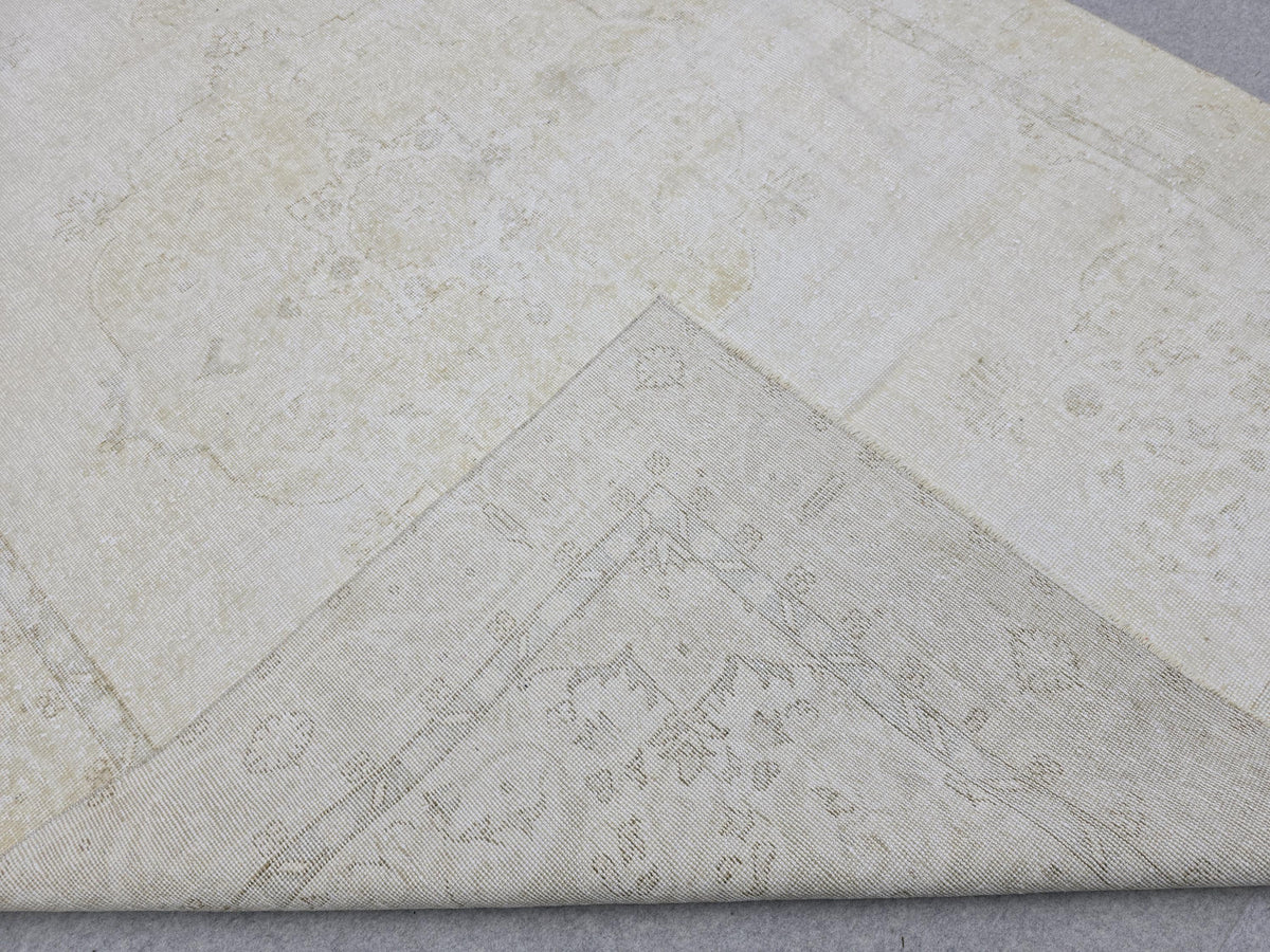 7x10 Cream/Beige Hand Knotted Turkish Area Rug