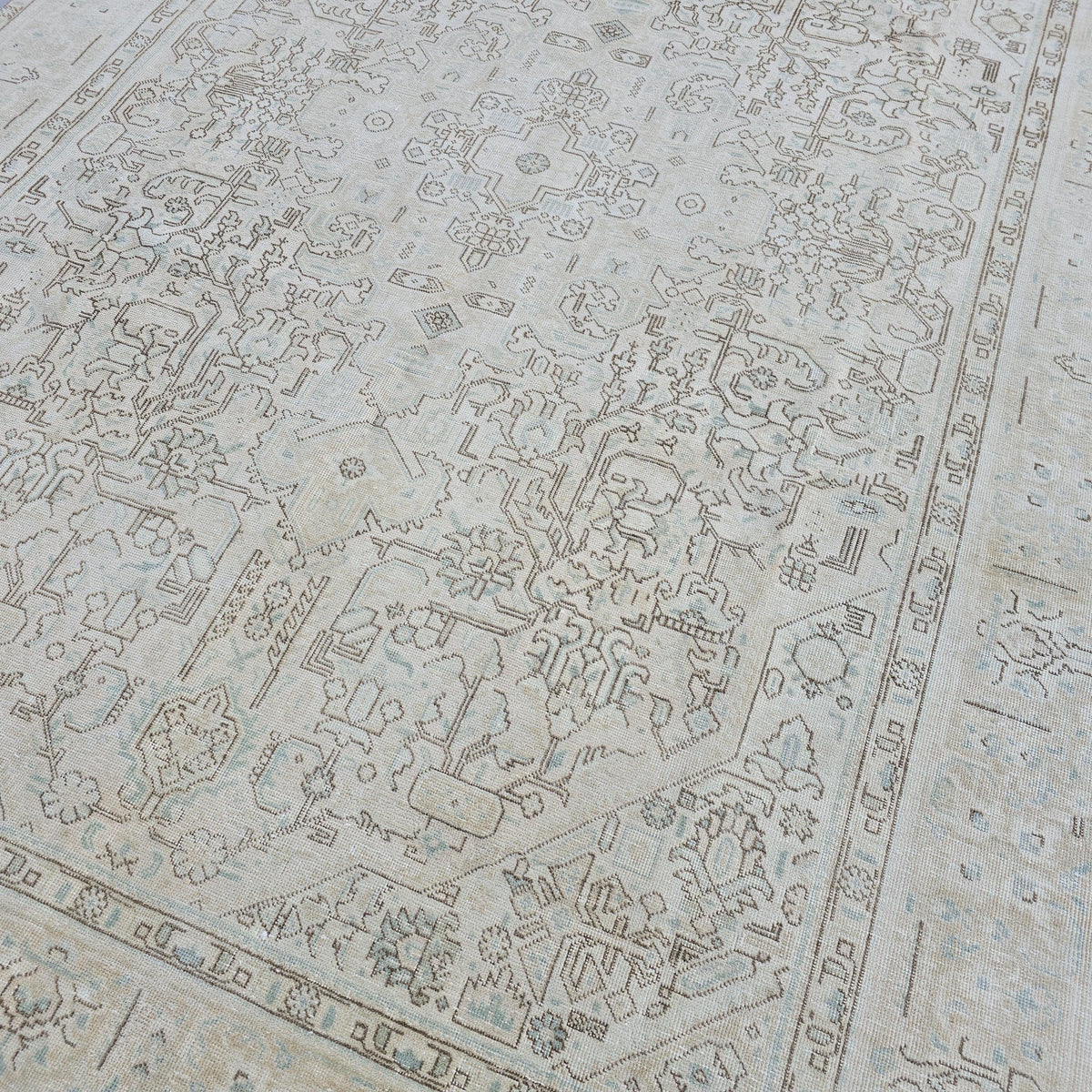 8x11 Vintage Turkish Oushak Rug: Handwoven Wool Area Rug