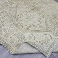 Vintage Turkish Oushak Rug: Large Hand-Knotted Wool Carpet