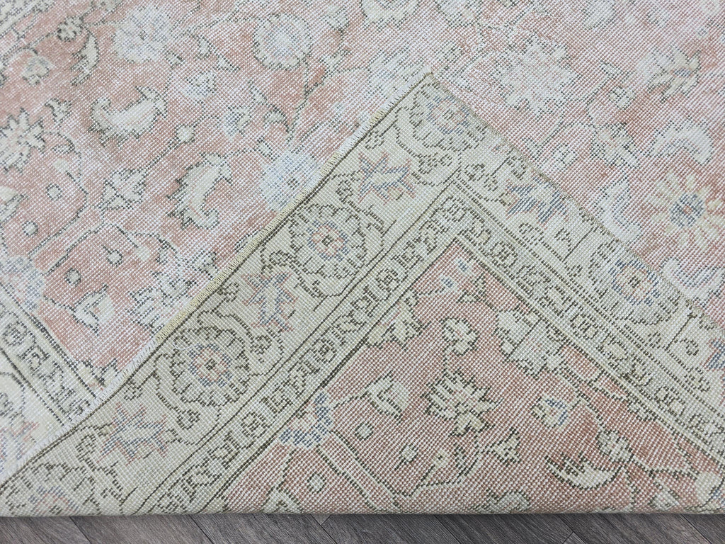 Vintage Turkish Oushak Rug: 4.5x8 Wool Handknotted Floral Carpet