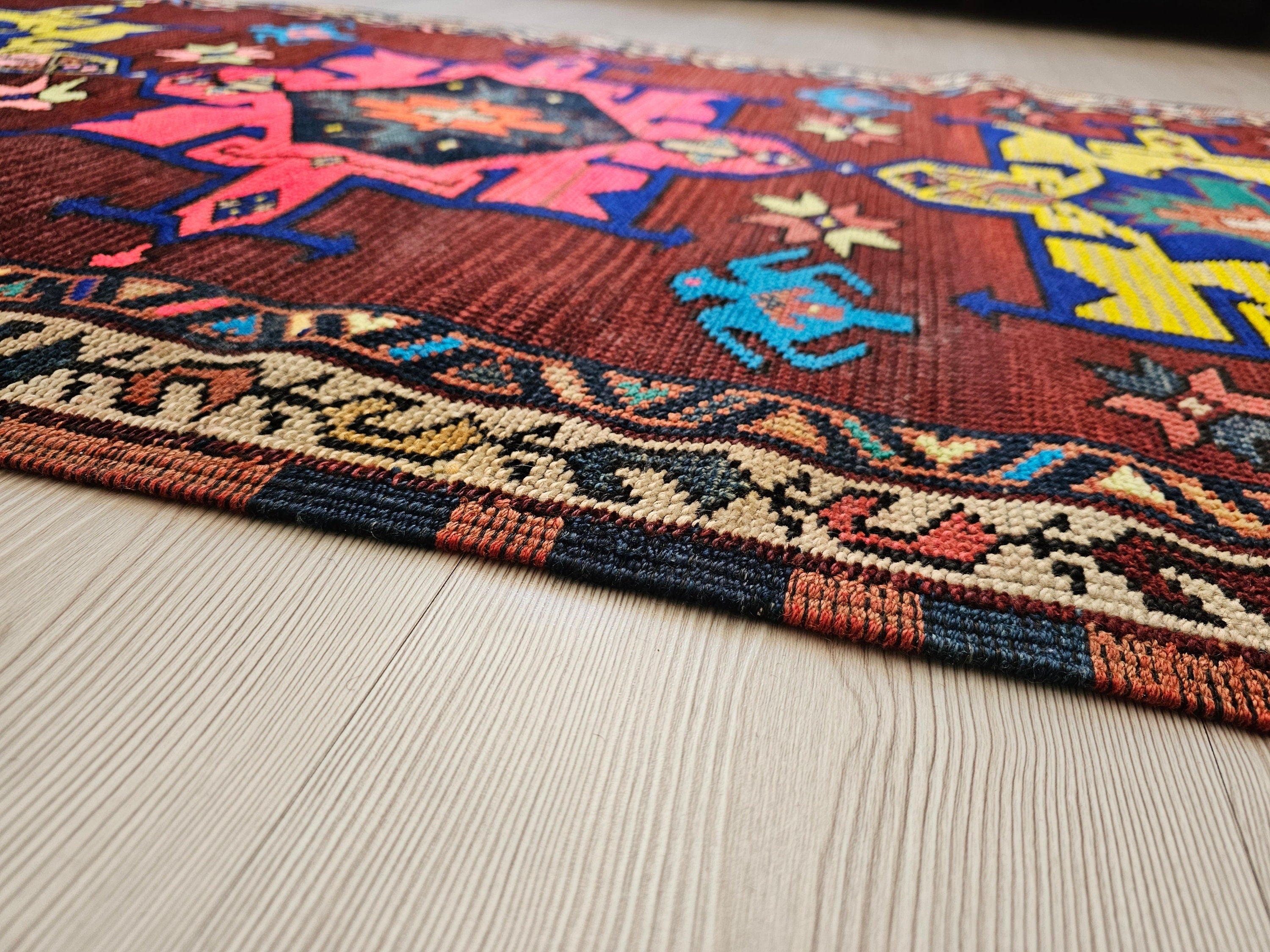 3x10 Wool Vintage  Turkish Runner Rug // 3,28x10 feet