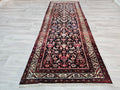 Hand Knotted Wool Runner Rug: Vintage Turkish Hallway Rug (3.70x10 feet)