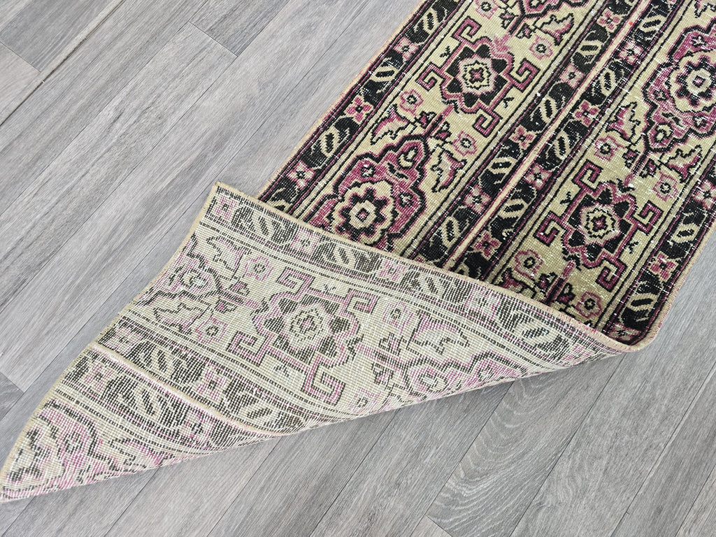 Handcrafted Wool Runner Rug: Traditional Aisle Hallway Carpet (1.80x6.70 ft)