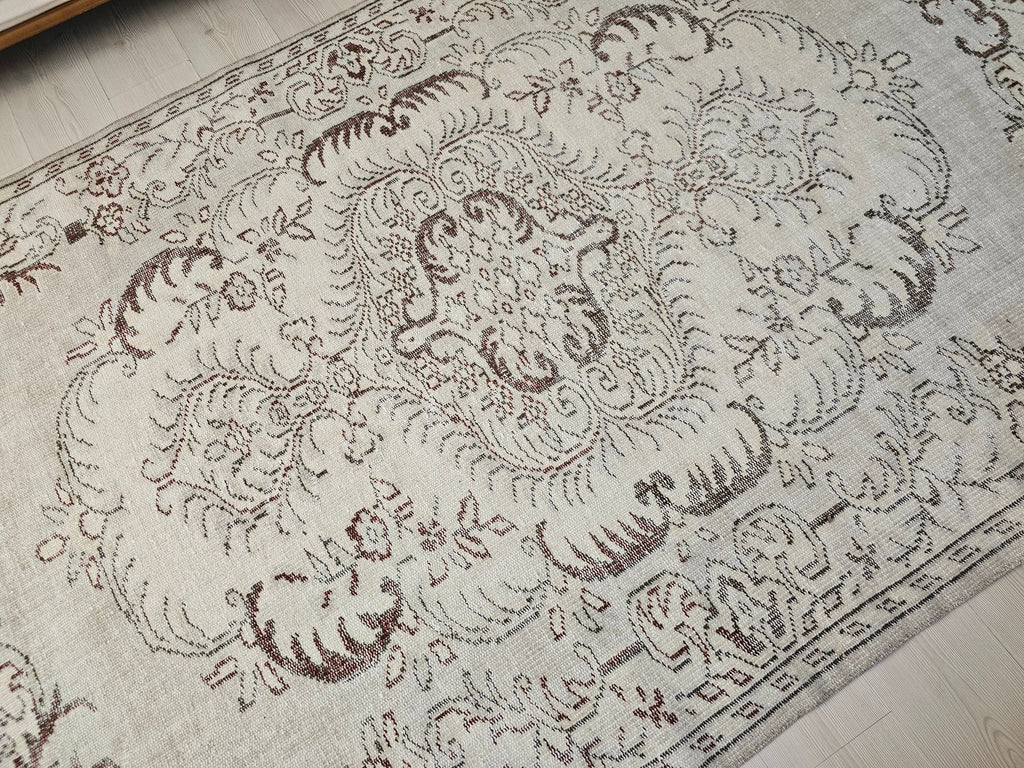 6x9 Hand-Knotted Wool Oushak Rug: Turkish Home Decor Carpet