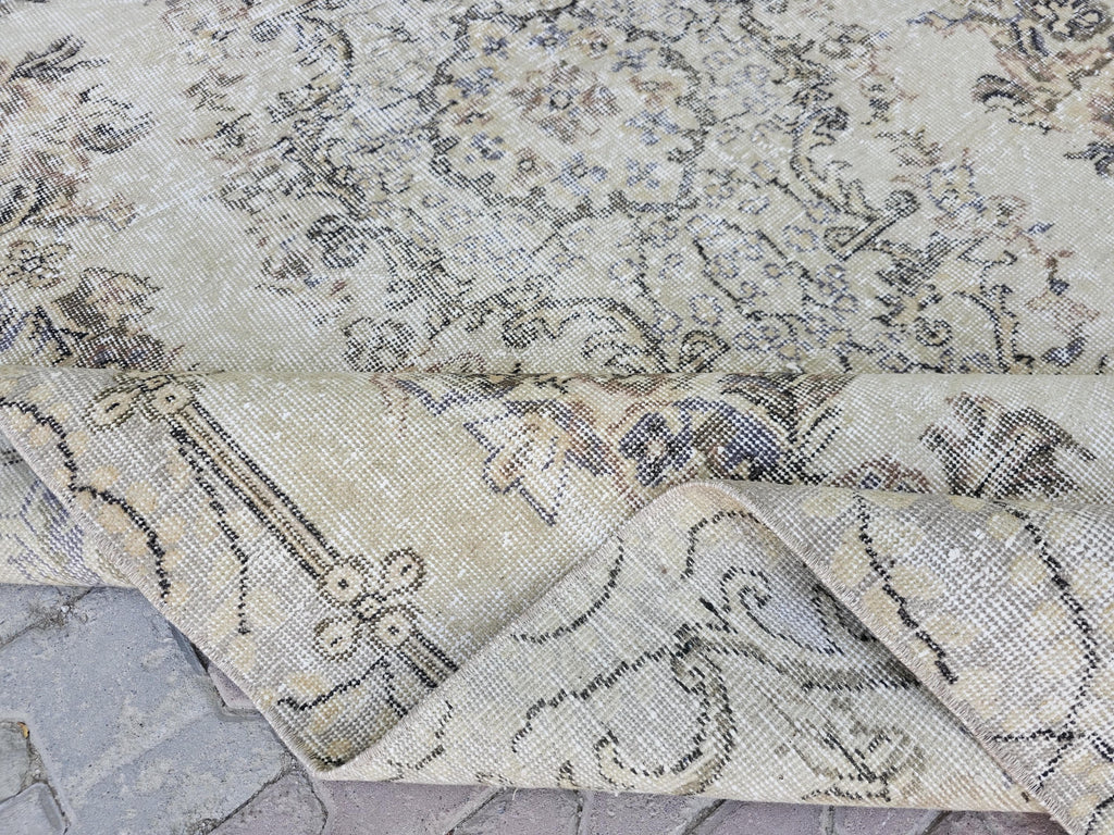 5x9 Wool Oushak Rug - Handmade Vintage Turkish Neutral Rug
