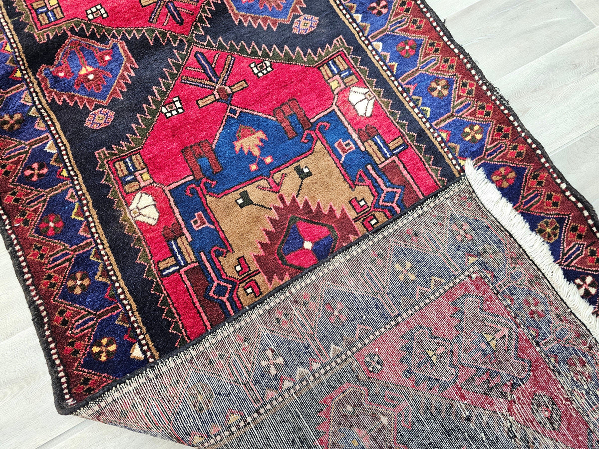 3.50x10 feet Hand Knotted Wool Antique Anatolian Runner Rug