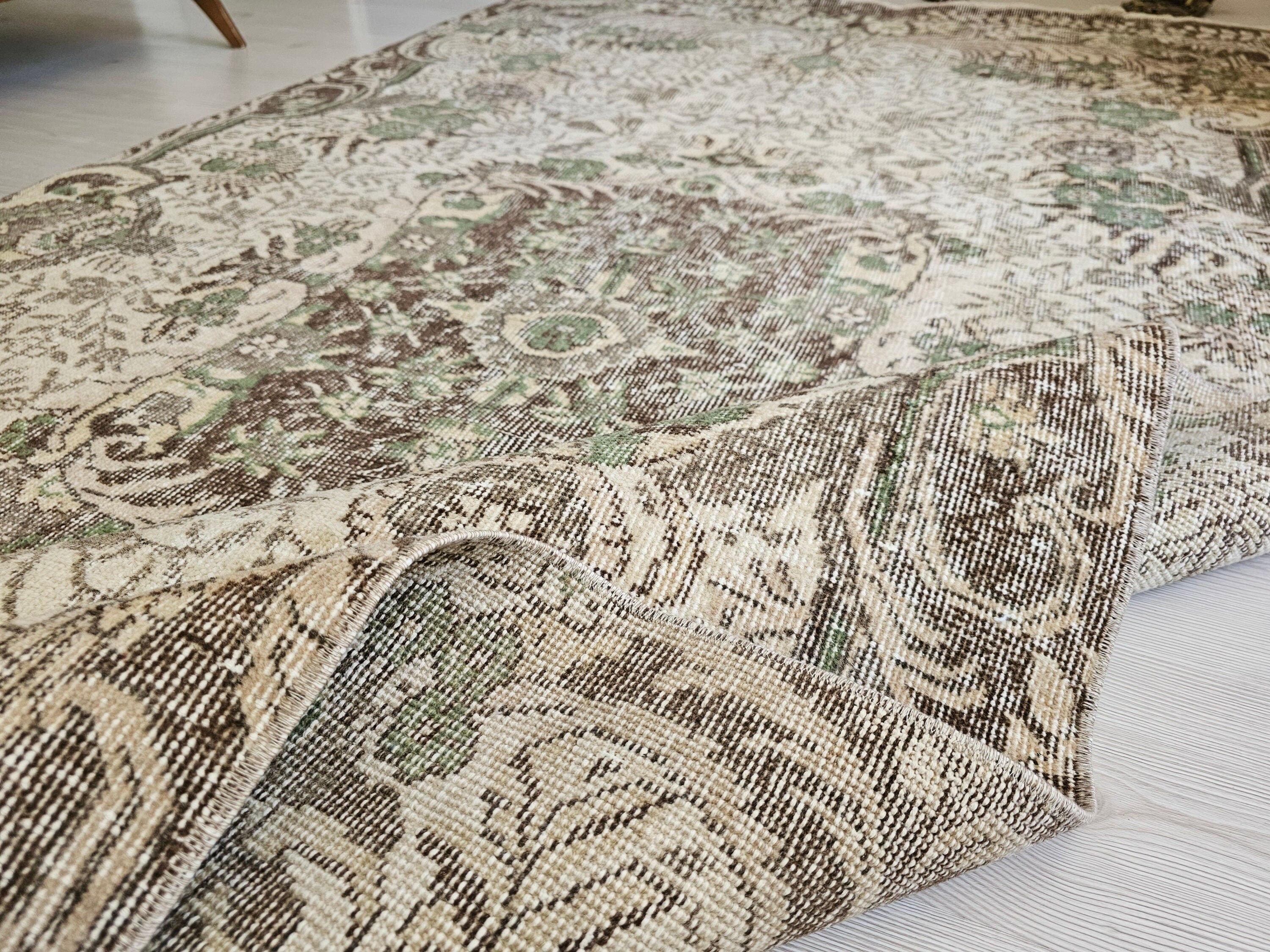 5x10 Turkish Area Rug - Vintage Oushak Rug - High Quality Wool Oriental Carpet - Authentic Anatolian rug //5.20x9.70 feet