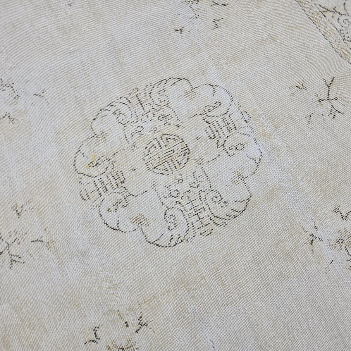 Vintage Oushak Rug 7x10: Hand-Knotted Wool Turkish Area Rug