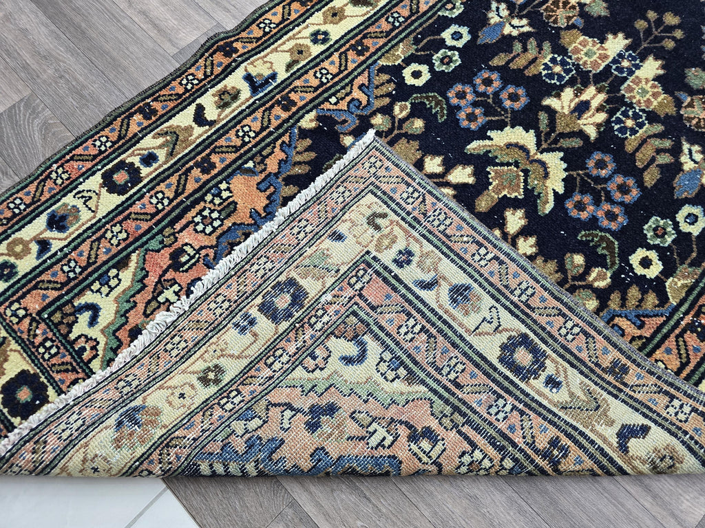 Hand Knotted Wool Runner Rug: 3x16 ft Vintage Turkish Oriental Design