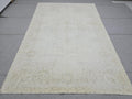 6x10 Vintage Turkish Oushak Rug: Hand-Knotted Wool, Neutral Beige