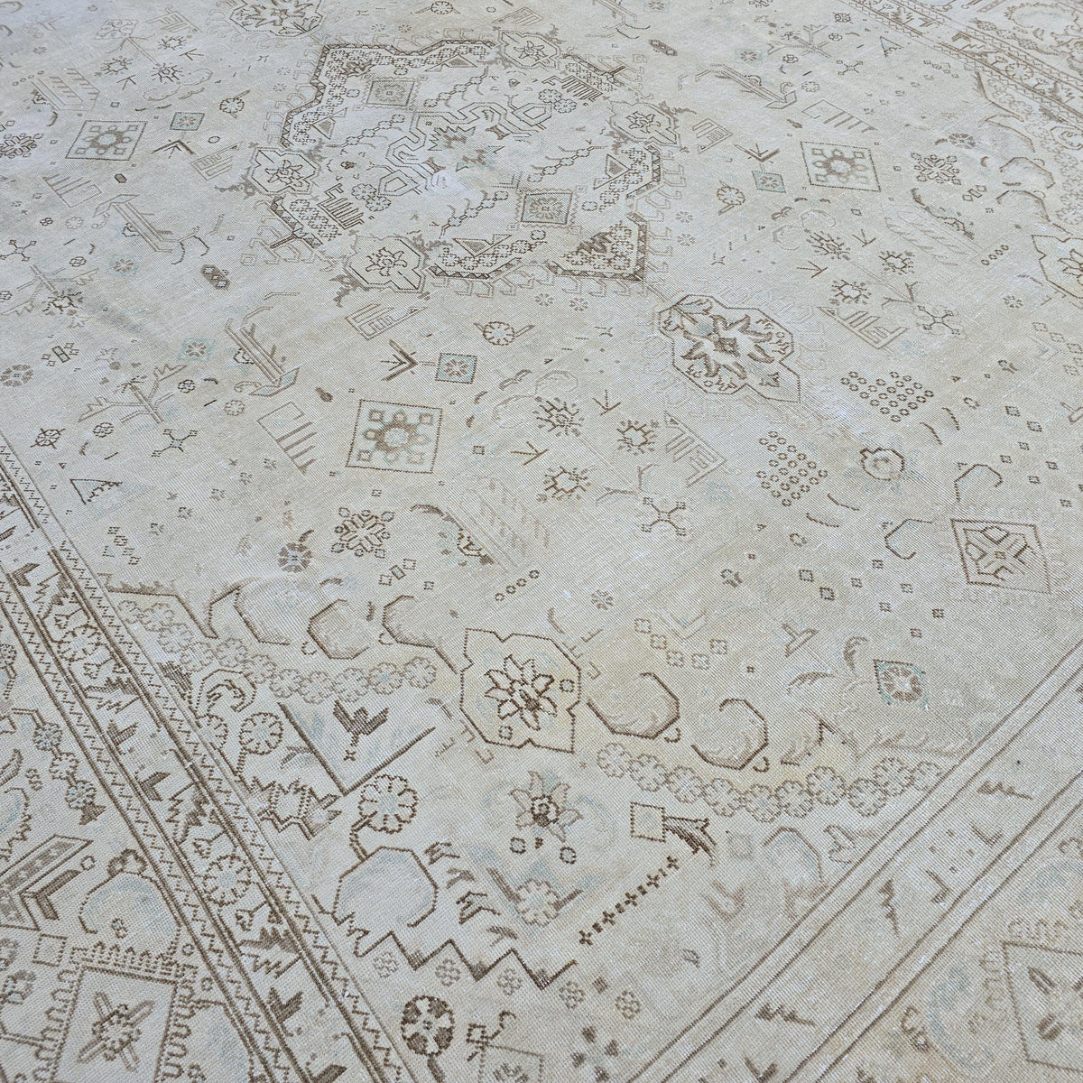10x12 Neutral Oushak Rug/ Handmade Wool Turkish Rug/ Authentic Oriental Area Rug/ Boho decor Rug/ Anatolian Rug 10x12/ Large rug for Bedroom