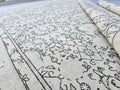 Oushak Rug 10x12 Cream Floral Vintage Hand Knotted Wool Area Carpet