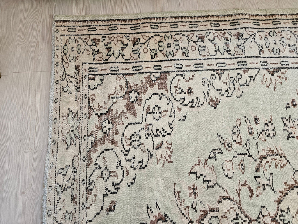 Oushak Rug 6x9, Handmade Wool Turkish Rug