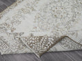 6x9 Feet Vintage Turkish Oushak Area Rug | Neutral Handmade Wool Carpet