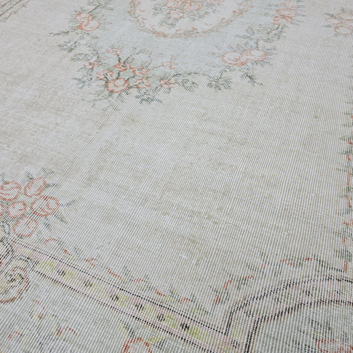 Vintage Handmade Wool Oushak Rug | 6x9 Turkish Boho Decor
