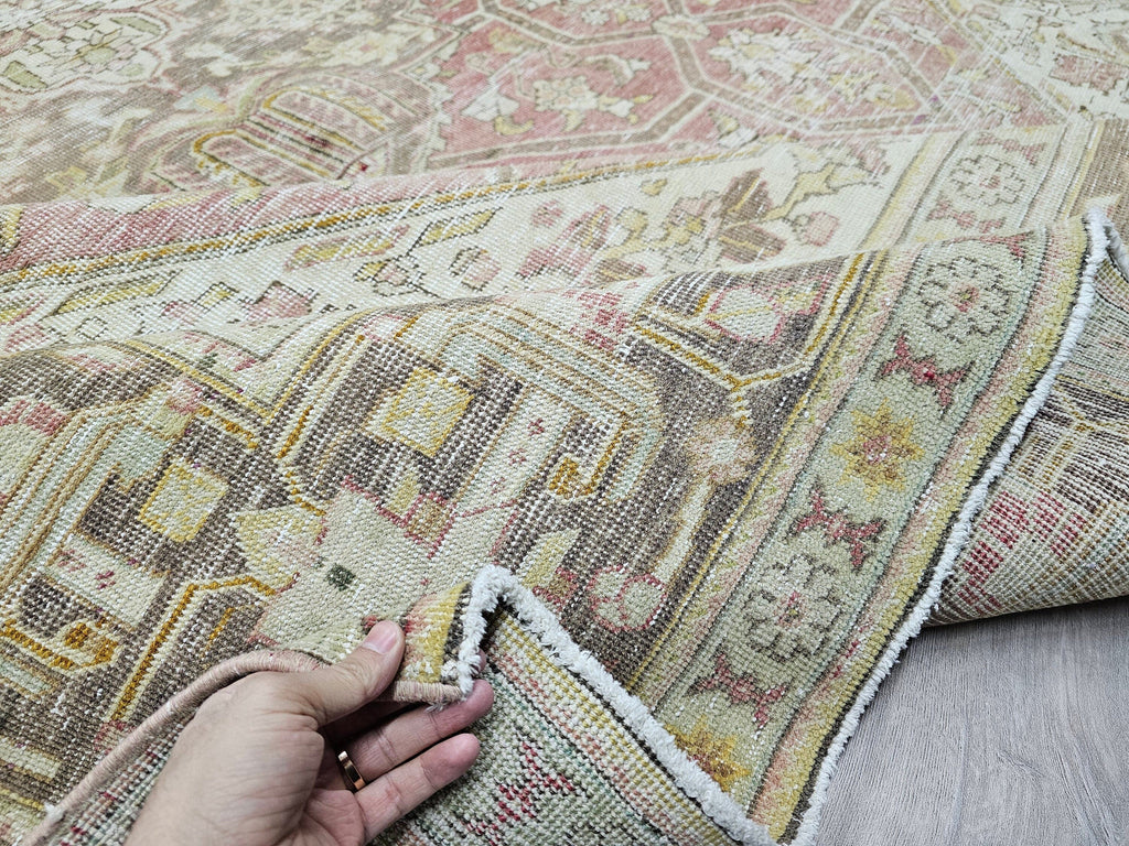 Heriz Rug 10x13 - Oversize Hand Knotted Muted Vintage Rug