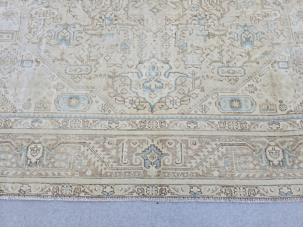 9x12 Antique Oushak Area Rug for Bedroom and Livingroom/ High Quality Turkish Rug Handmade/ Neutral Wool Area Rug/ Large Authentic Carpet