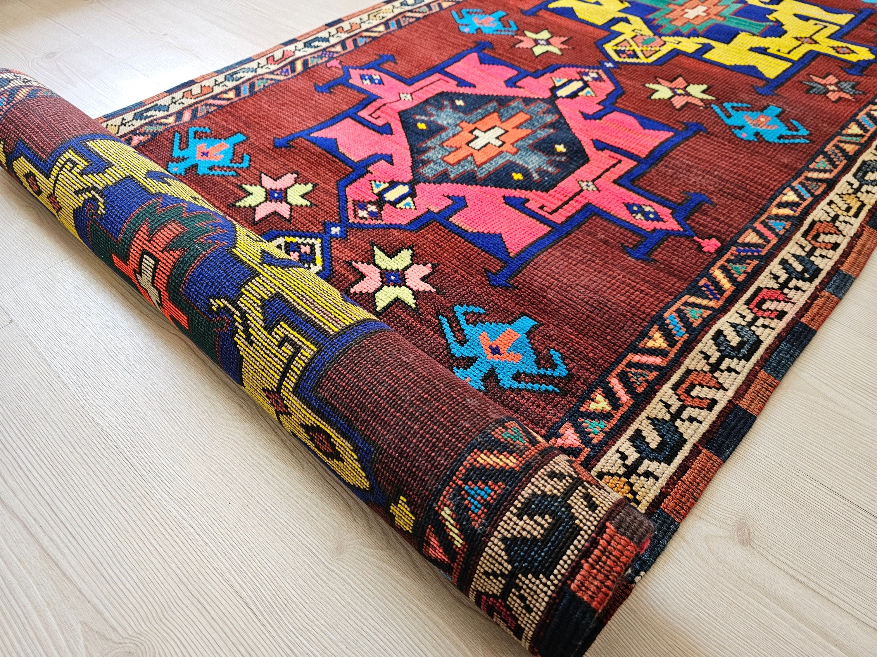 3x10 Wool Vintage  Turkish Runner Rug // 3,28x10 feet