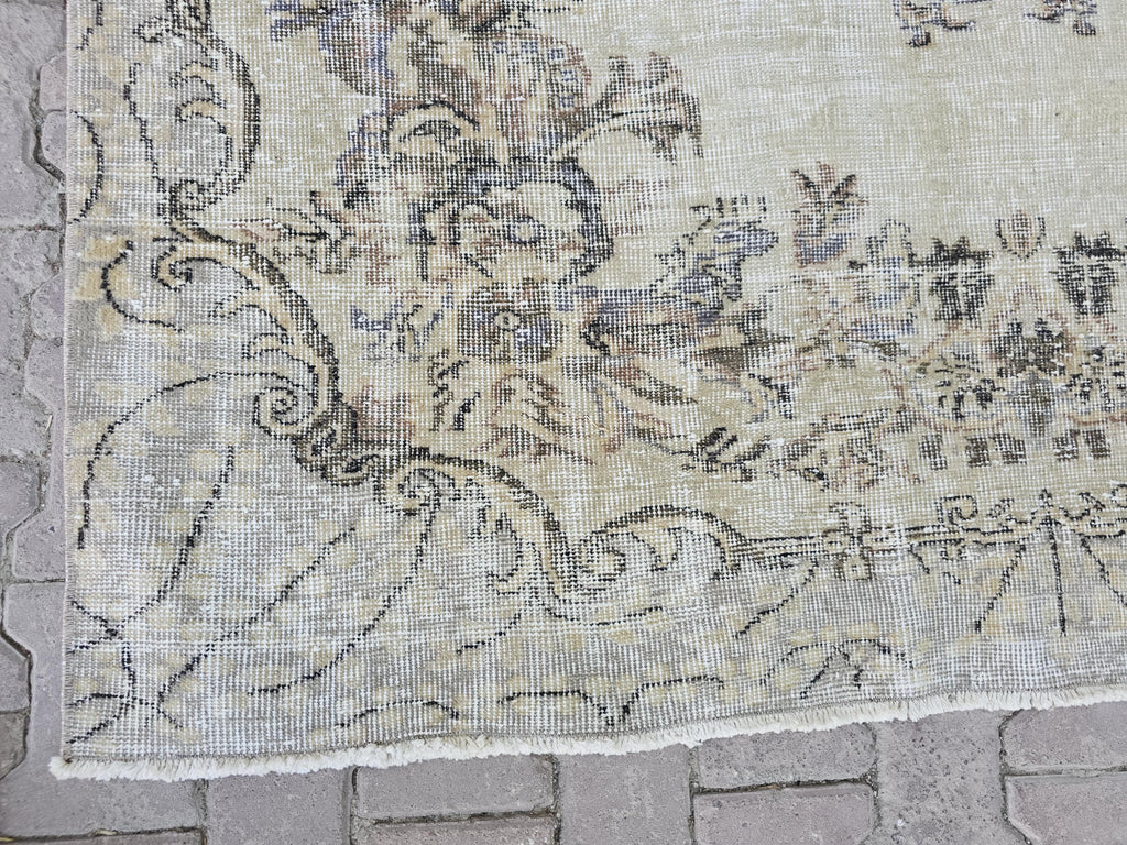 5x9 Wool Oushak Rug - Handmade Vintage Turkish Neutral Rug
