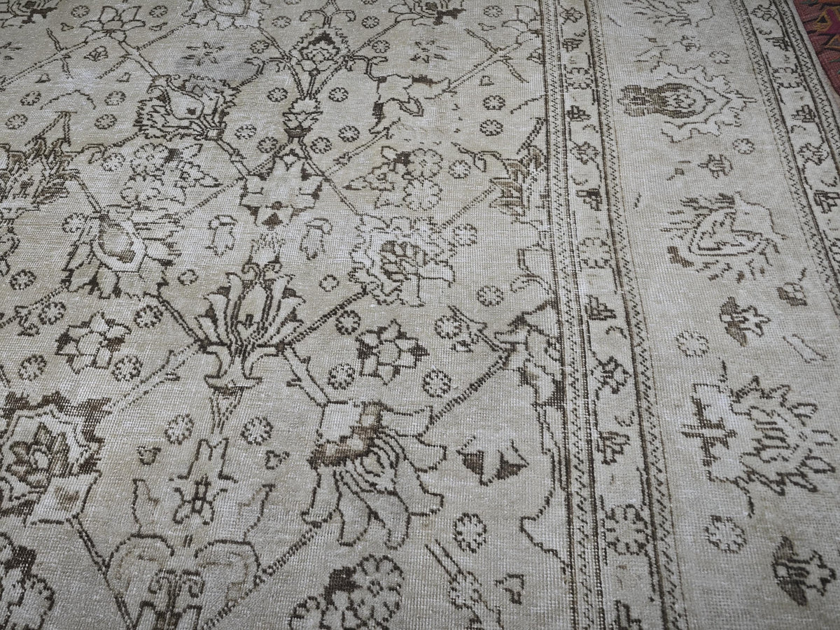 Oversized Vintage Turkish Oushak Rug 11.25x14.35 ft, Handwoven Wool