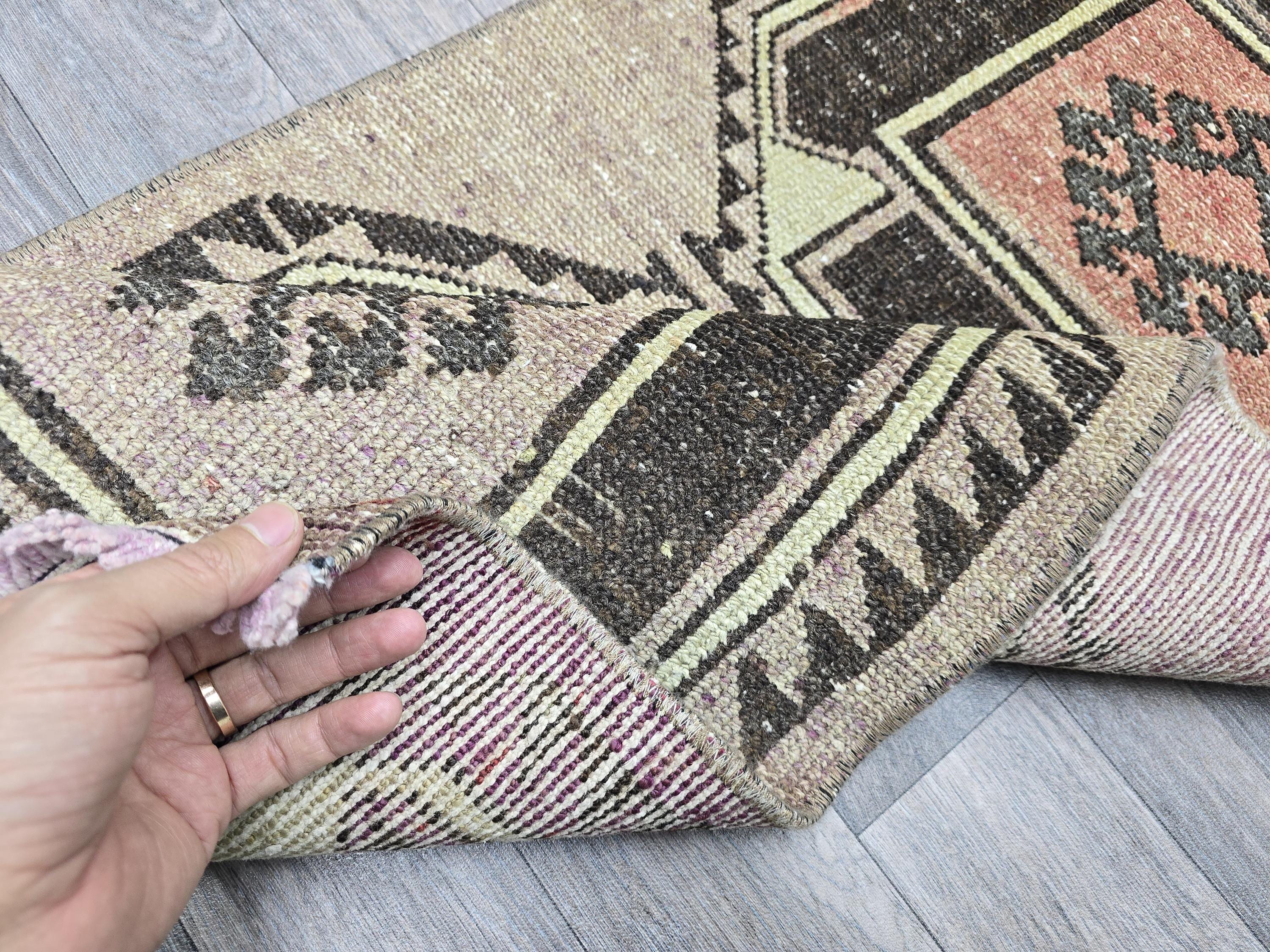 Vintage Turkish Runner Rug 2x7: Handwoven Boho Hallway Rug