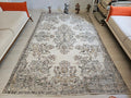 6x9 Vintage Turkish Isparta Rug: Hand-Knotted Wool Floral Carpet