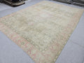 Oushak Rug 9x12 • Sun Washed Cream Blush Wool Turkish Carpet • Quiet Luxury Decor