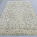 8x11 Vintage Turkish Oushak Rug: Handwoven Wool Area Rug