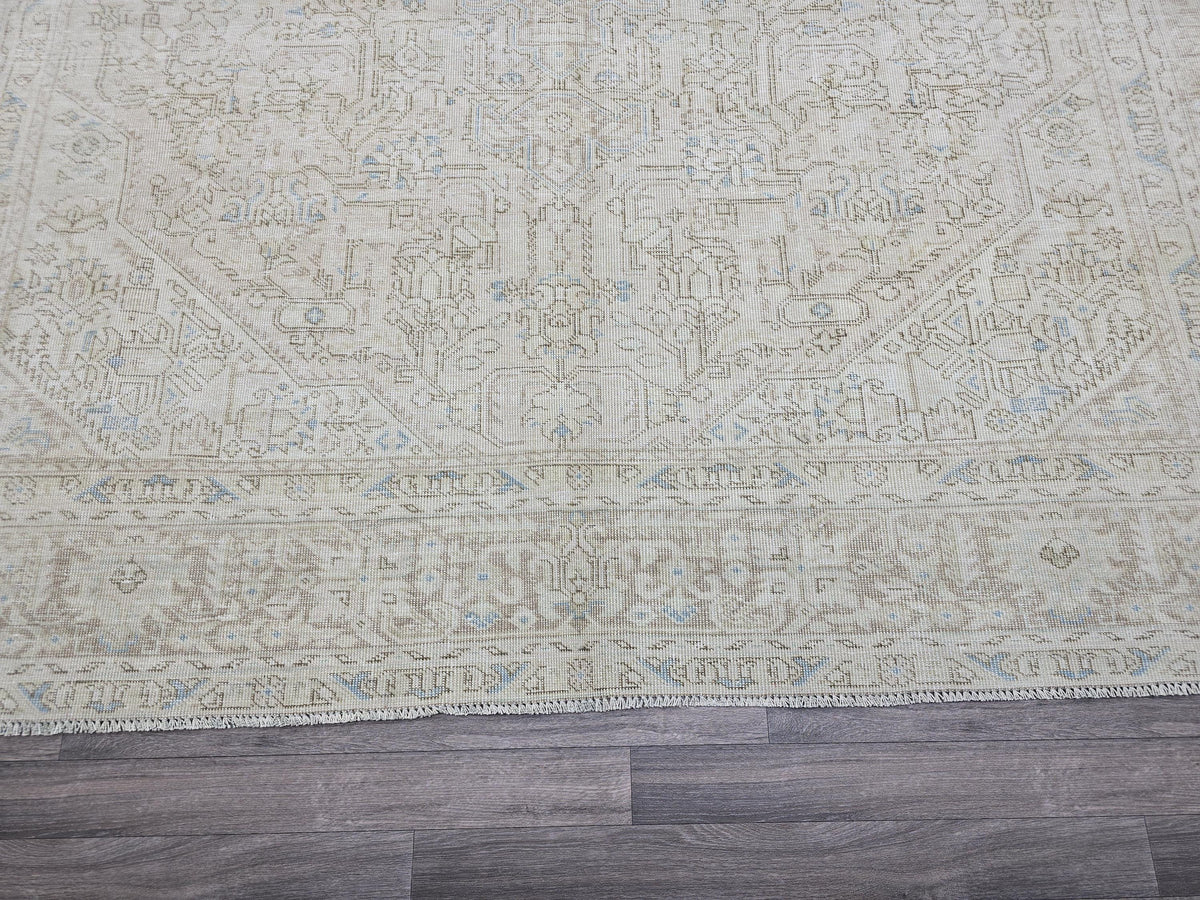 Turkish 9x12 Rug: Hand Knotted Wool Oushak Area Rug, Neutral Area Rug, Muted Rug for Livingroom and bedroom, 9.3x12 feet