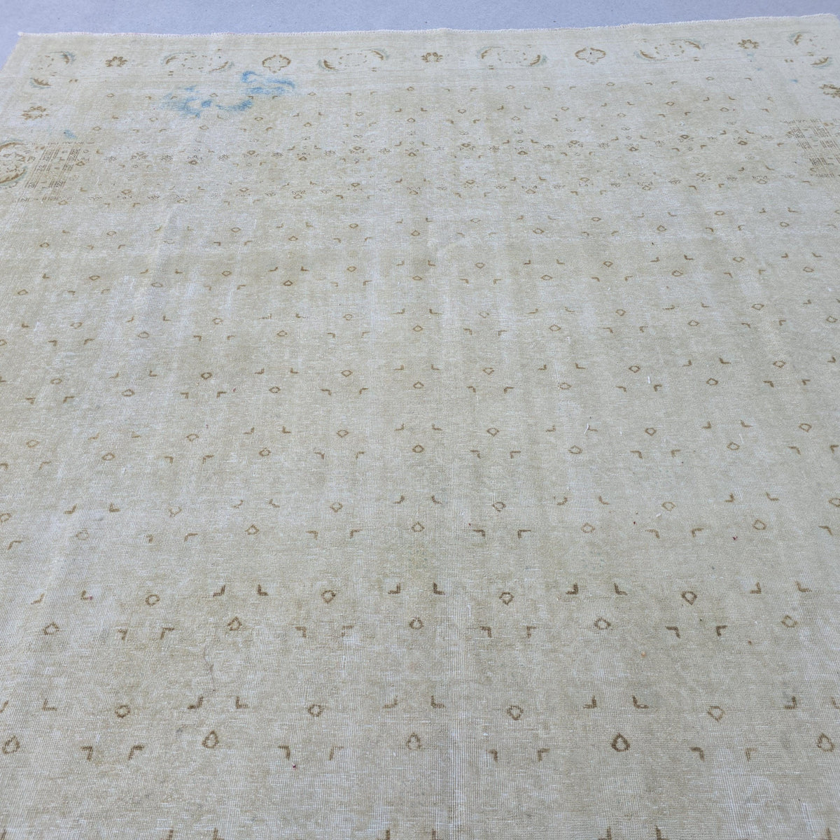 Large Oushak Rug 9x12 | Cream Neutral Area Rug | Hand Knotted Anatolian Style Bedroom Carpet