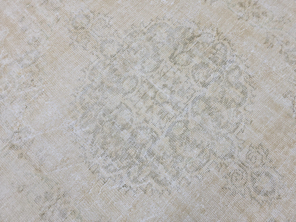 7x10 Vintage Turkish Oushak Rug: Handknotted Wool, Muted Neutral