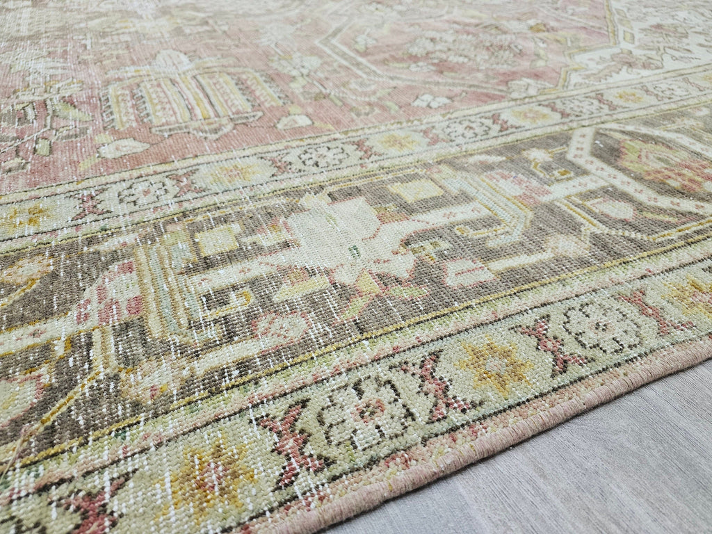 Heriz Rug 10x13 - Oversize Hand Knotted Muted Vintage Rug