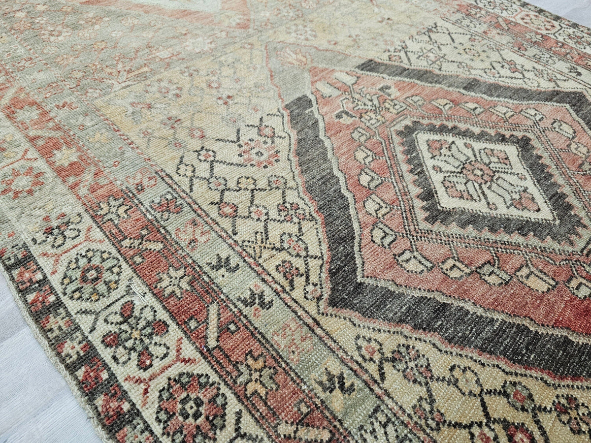 Vintage Turkish Runner Rug: Hand-Knotted Wool, Farmhouse Decor (3.60x10.50 feet)