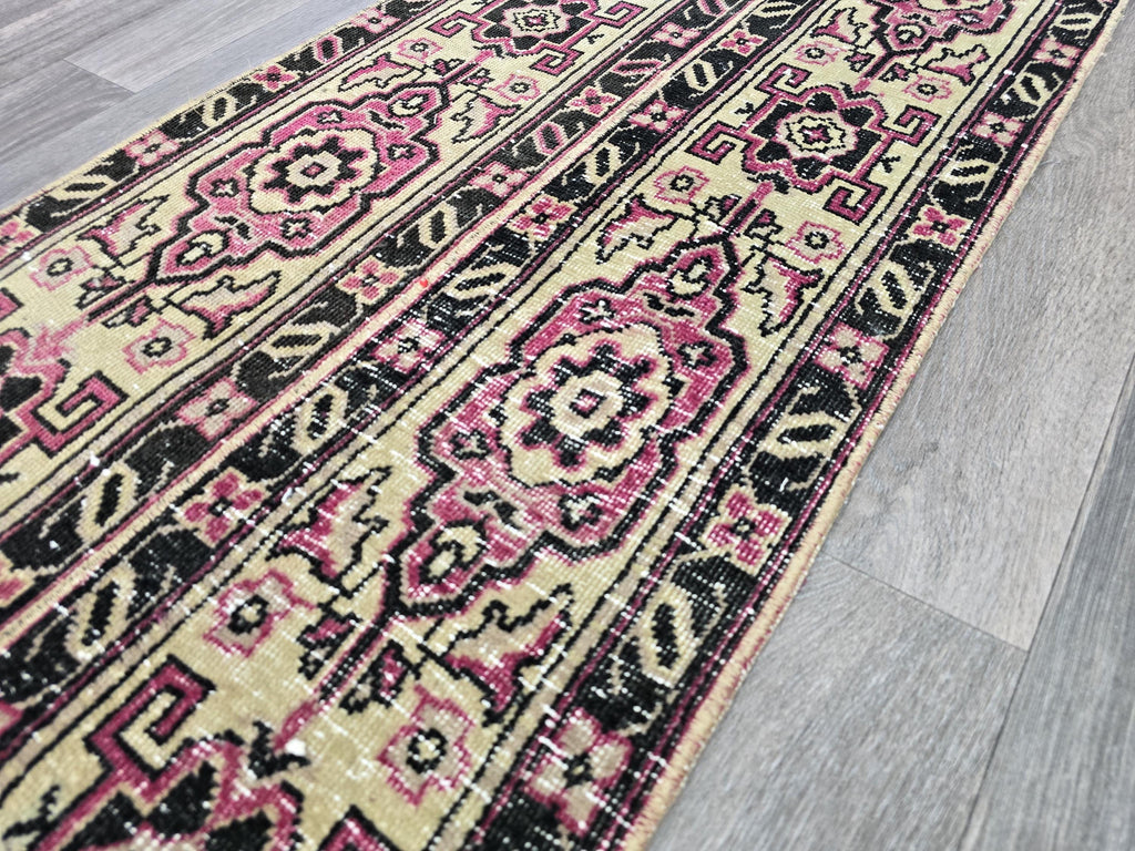 Handcrafted Wool Runner Rug: Traditional Aisle Hallway Carpet (1.80x6.70 ft)