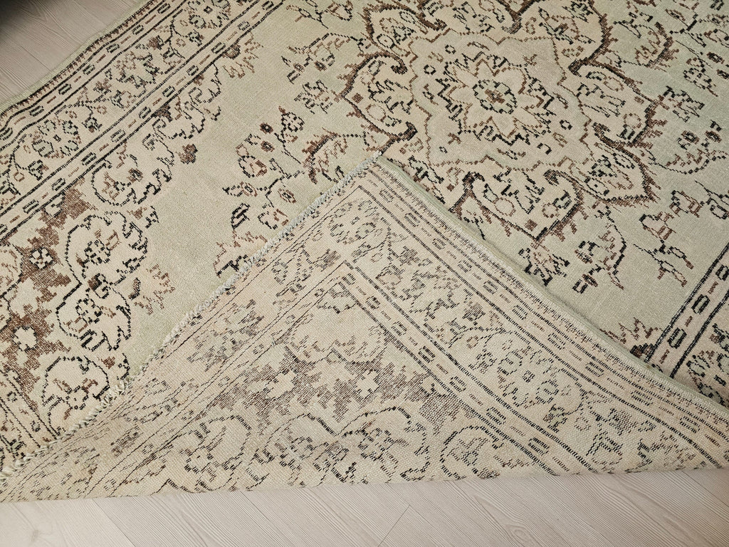 Oushak Rug 6x9, Handmade Wool Turkish Rug