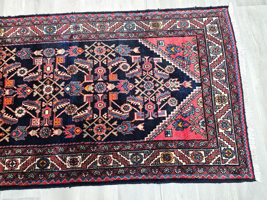 4x10 Vintage Runner Rug: Hand-Knotted wool Oushak Runner, 3.60x10.25 ft