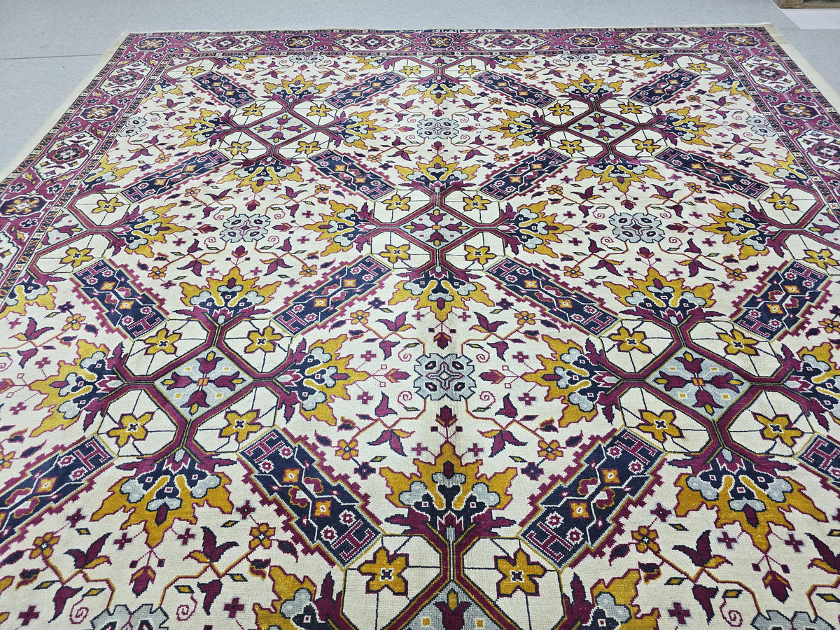 9x12 Vintage Rug Hand Knotted Traditional Anatolian Carpet