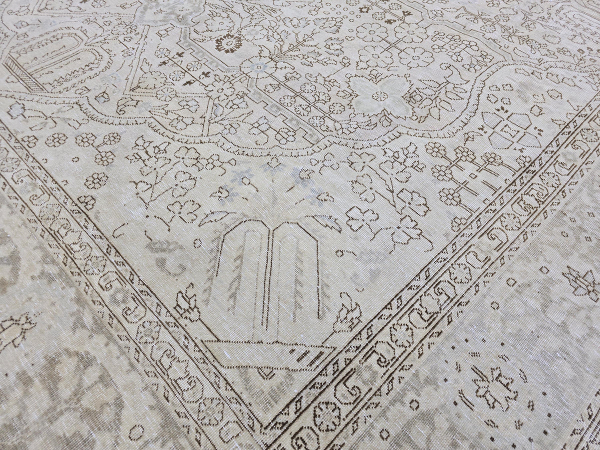 9x12 Faded Vintage Turkish Oushak Area Rug /9.30x12.25 feet