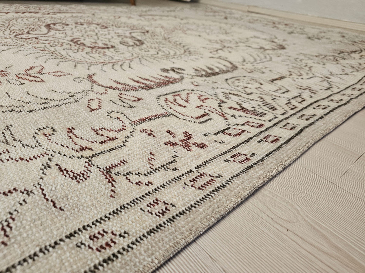 6x9 Hand-Knotted Wool Oushak Rug: Turkish Home Decor Carpet