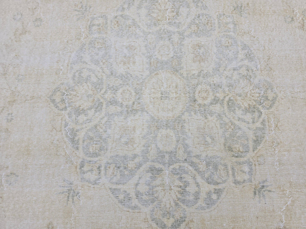 Neutral Floral Design Rug, 7.55 x 10.65 feet, HandWoven Wool Rug, 8 by 11 Area Rug, Turkish Rug for Home Decor, Antique Oushak Rug, Boho Rug