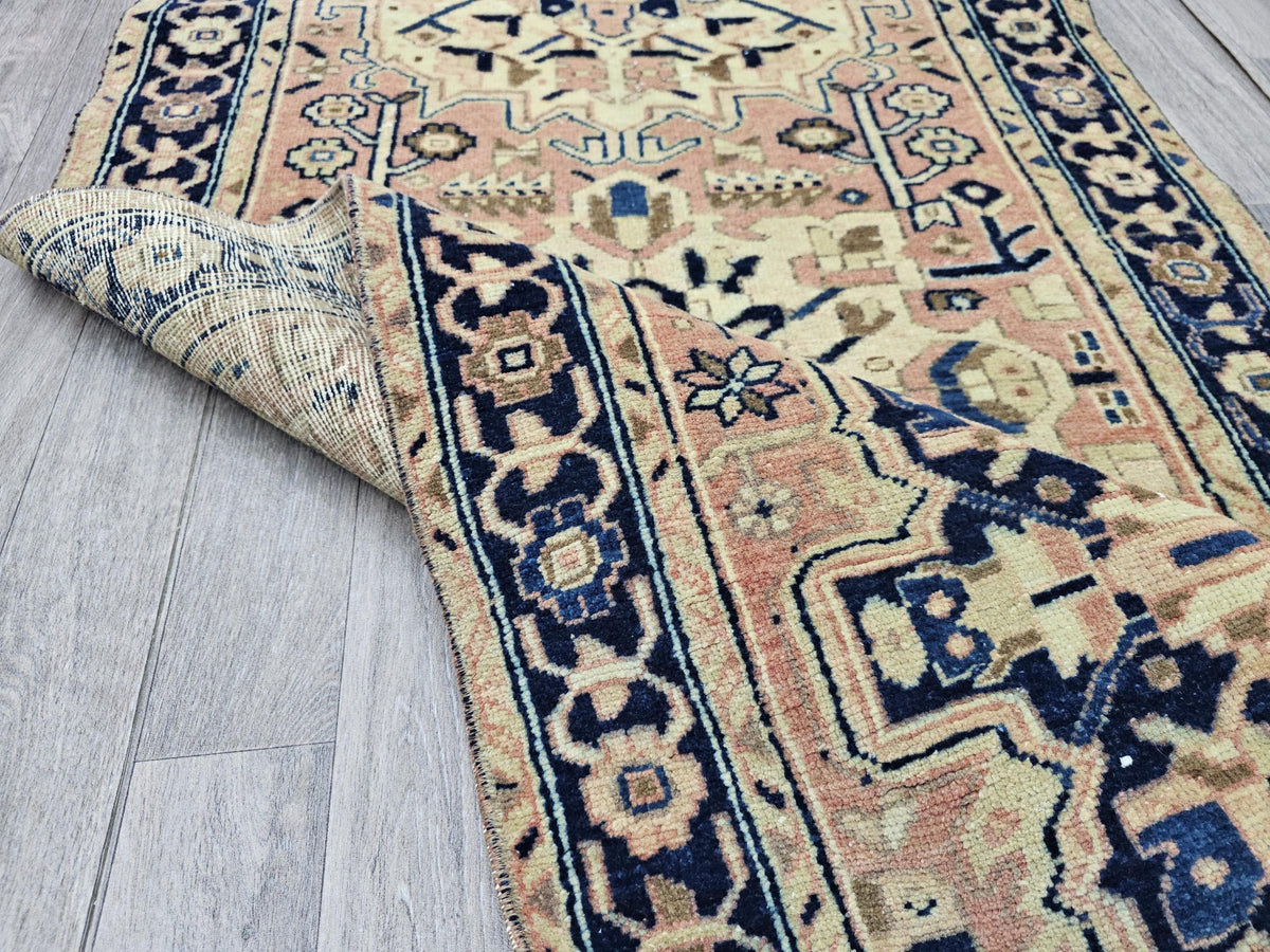 3x11 Wool Oushak Runner - Handmade AUthentic rug Runner - Hand-Knotted Muted Runner Rug: Vintage Turkish Entryway Rug (3.20x10.75 feet)