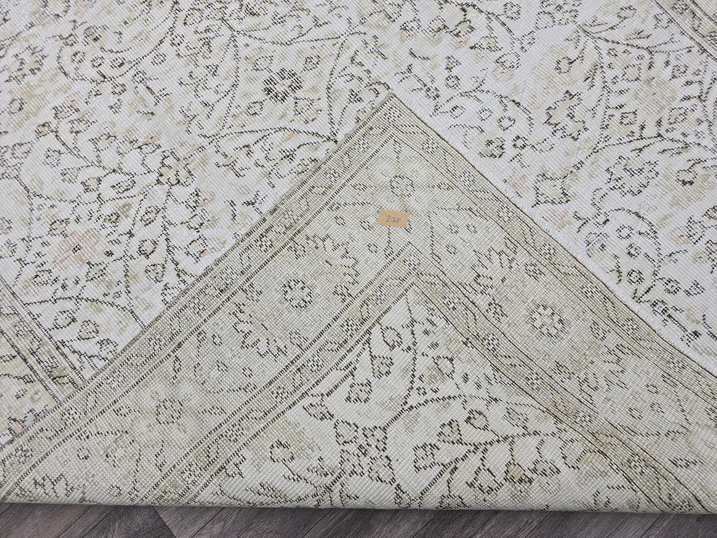 Vintage Turkish Oushak Rug 5x9: Handknotted Wool Floral Carpet