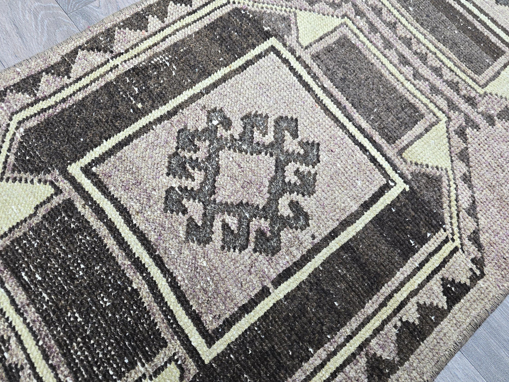 Vintage Turkish Runner Rug 2x7: Handwoven Boho Hallway Rug
