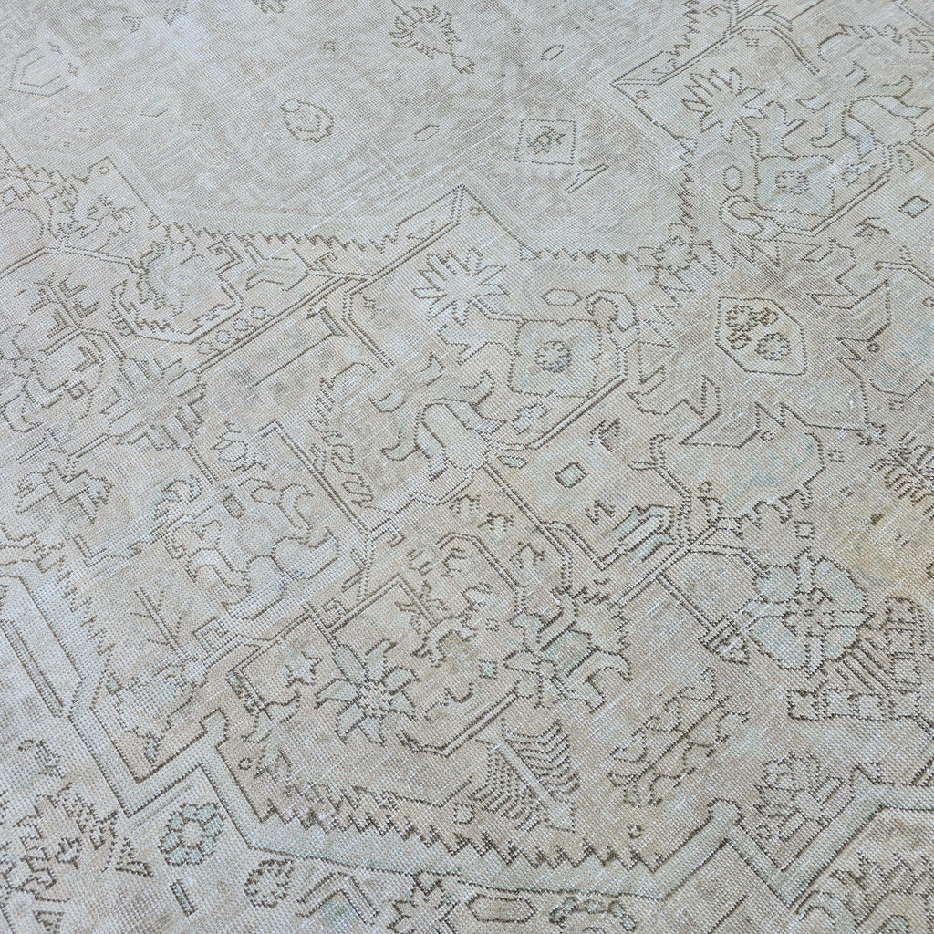Classic Muted Vintage Area Rug/ Handmade Wool Oushak rug Beige Brown, Tan