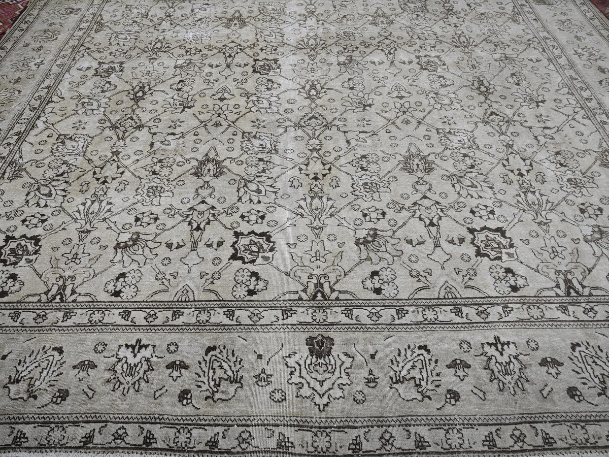 11x14 Neutral Wool area Rug: Extra Large Anatolian Style Vintage rug, Turkish Carpet for Livingroom and Palace Size boho decor rug