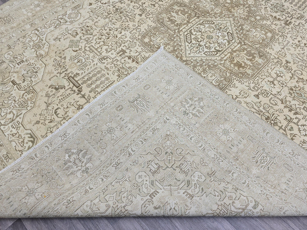 10x12 Neutral Turkish Area Rug Hand Knotted Wool Oushak Rug //9.6x12.5 ft