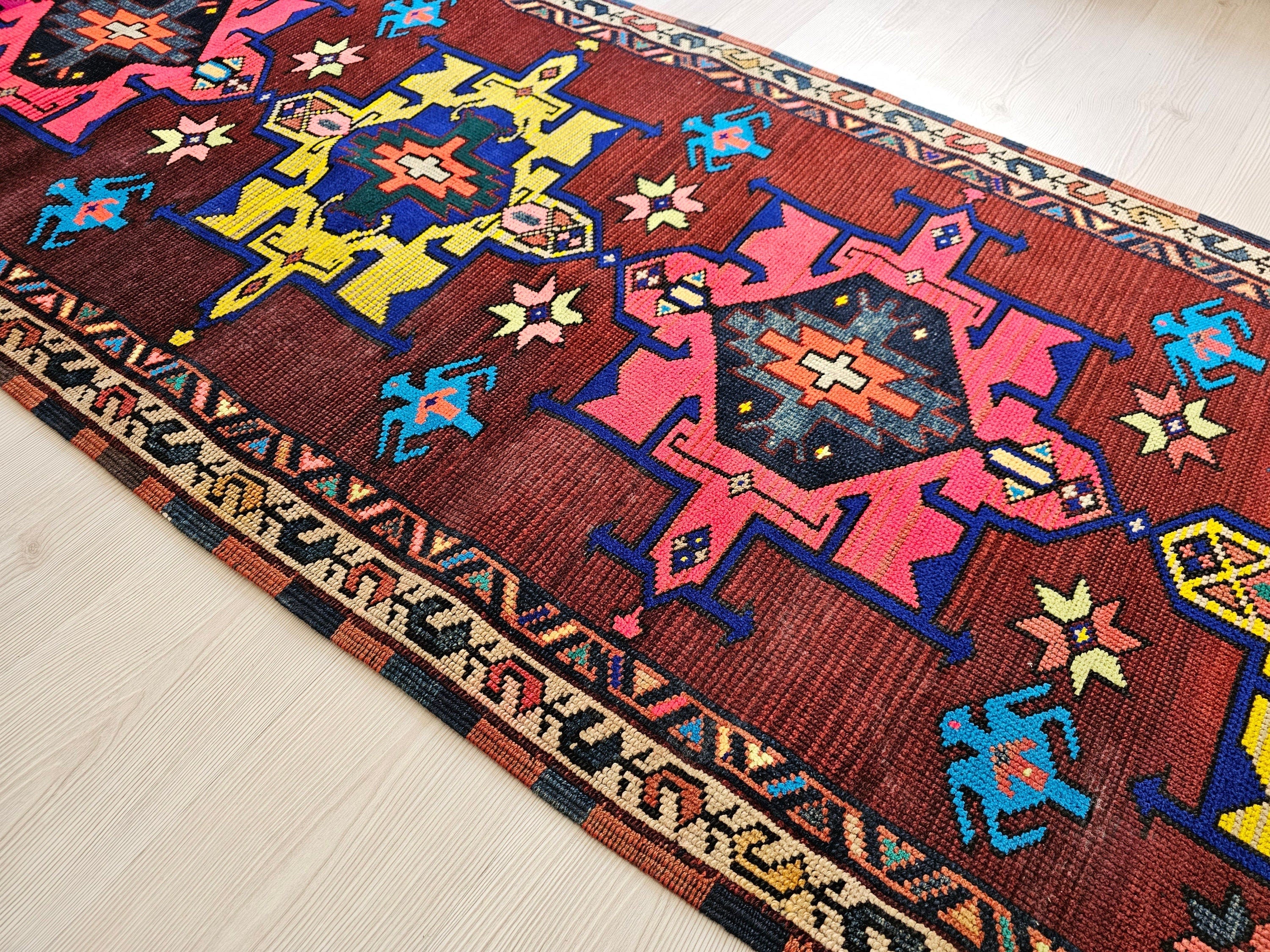 3x10 Wool Vintage  Turkish Runner Rug // 3,28x10 feet