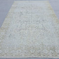 Vintage Hand-Knotted Turkish Oushak Rug: 7x10 Faded Area Rug