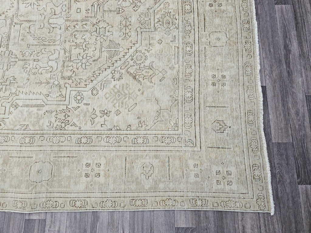 10x12 Neutral Vintage Muted Turkish Area Rug Tan Beige Brown