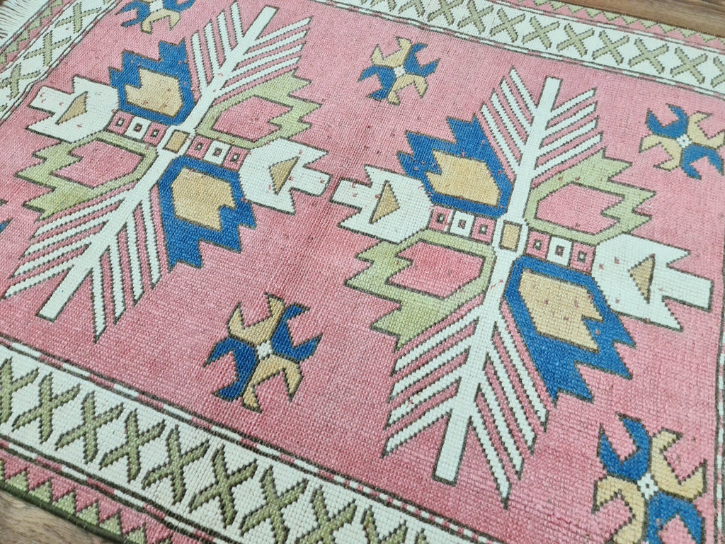 Oushak Rug: 4x4.5 Hand-Knotted Turkish Wool Carpet